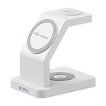 eller santé® 23w Magnetic MagSafe Charger 3in1 Wireless Charger for iPhone iPhone 16/16 Plus/16 Pro/16 Pro Max, 15/15 Plus/15 Pro/15 Pro Max, iPhone 14/13/12 Series Fast Charging Adaptor- White