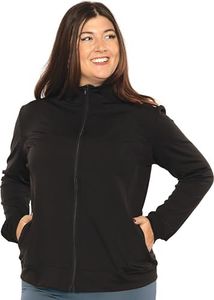 STRETCH IS COMFORT Women's Cotton Warm Up Jacket Black Medium
