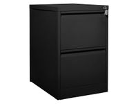 The Workplace Depot Filing Cabinet – Lockable 2, 3 or 4 Drawer Steel Storage Unit in Black, White or Grey with Adjustable Hanging Rails, Space-Saving Organiser for Home & Office (Black, 2 Drawer)