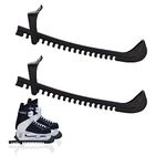 Ice Skate Guards, Hockey Skate Guards, Figure Skate Blade Guards, Hockey Stick Blade Protector for Ice Skating Shoes, Ice Hockey Skates Blade Covers, Ice Skating Accessories for Kids Adults (Black)