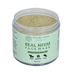 Green Skin Organics Real Neem Face Wash with 100% Pure Neem Powder, Mulethi and Tulsi for Oil Reduction, Acne and Pimple Treatment, 60g