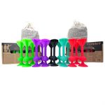 TOSSIT Game Set - Indoor, Outdoor Suction Cup Throwing Party Game - Family Friendly - 2X Set Red Cyan Purple Green - Portable Fun That Sucks!