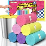 Small Bathroom Trash Bags 4-Gallon - Colored Garbage Bags 150 Count Unscented Plastic Waste Basket Bags 15 Liter Strong and Durable Trash Can Liners for Home Office Bedroom (3 to 4 Gal)