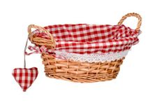 Premier Housewares Round Picnic Blanket Basket Hamper Handles Picnic Basket Washable Gingham Lining Red Hamper Baskets for Gifts Bread Basket,H12 x W23 x D23cm