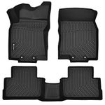 Findway F100 3D Car Floor Mat/Liner (TPE Rubber) Compatible with Nissan Qashqai 2017-2023, All Weather, Laser Scanned, Great Coverage. for 1st & 2nd Row - Black