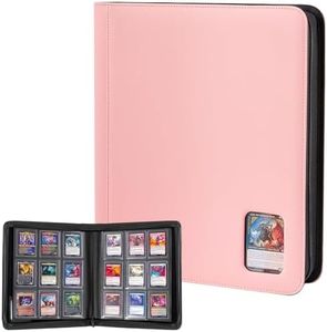 ProCase Top Loader Binder, 9 Pocket Holds 324 Toploaders, Waterproof PU Leather with Non-PVC Pockets for Trading Cards or Sports Cards, Compatible with TCG, MTG in 3"x4" Toploader -Pink