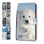 Phone Case for Samsung Galaxy S6 Edge Leather Wallet Flip Cover with Pattern Design Card Holder Slot Silicone Protective for Girls Boys - Dog