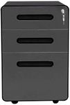 ApexDesk 3-Drawer Vertical Metal Mobile File Cabinet with Locking Keys - Charcoal Panel/Black Body