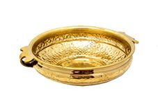 E-HANDICRAFTS Pure Brass Urli/Uruli Hammered Bowl (14 Inches)