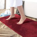 Flooring India Co Rectangular Bathmat 2500 Gsm Super Soft Microfiber Anti Skid Slip Water Absorbent Machine Washable Newman Mats For Bathroom,Kitchen,Entrance(Maroon,60X90 Cm,Pack Of 1)