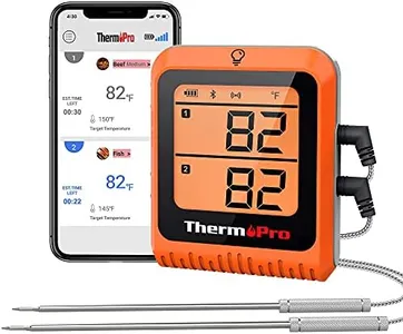 ThermoPro 650 ft Wireless Meat Thermometer for Smoker Grill, Meat Thermometer Digital Wireless with 2 Probes, Bluetooth Meat Thermometer Rechargeable, Smoker Thermometer for Cooking Turkey Fish Beef