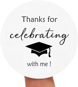 ZLKAPT Graduation Stickers 60pcs - Thanks for Celebrating with Me Decorative Adhesive Decals for Graduation Party Favors
