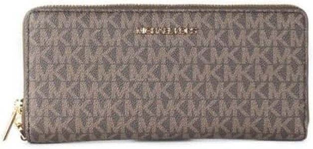 Michael Kors Women Jet Set Travel Large Travel Continental Wristlet Wallet Brown