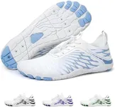 Hike Footwear HF Barefoot Shoes,Breathable Wide Toe Box Shoe Men Women, Non - Slip, Minimalist Athletic Footwear, Walking and Daily Wear White/Blue