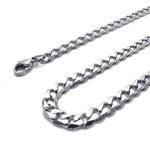 Konov Jewelry Mens Stainless Steel Necklace Twist Chain, Color Silver, Width 8mm, Length 20 inch, with Gift Bag, C20628-20