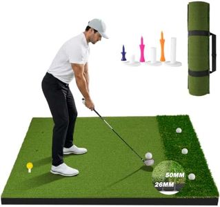MONOJOY 5x4ft Dual-Turf Golf Mat Practice Outdoor/Indoor with 6 Tees