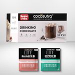 Cocosutra BALANCE & DEFEND Sugar Free Drinking Chocolate Hamper | 2 * 10 Single Serve Sachets | For Gut Health & Immunity | Low Carb, Low Calorie | Stevia & Erythritol based | 400g