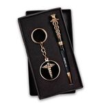 Personalized Doctor Metal Pen & Keychain With Name Engraved Customized Gift Combo For For Doctors, Surgeons, Medico, Dr. & Medical Students.Best Gifts for Birthdays, Graduation and Special Occasions.