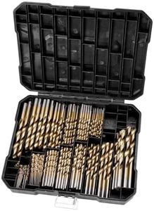 Rynomate 230 pcs Drill Bits Set with Black Plastic Case, Comprehensive Range for Precision Drilling, Durable Construction, Convenient Storage, Gold