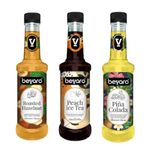 Bevaro Roasted Hazelnut, Peach Ice Tea and Pina Colada Syrup| Syrups for Drinks| Mocktails Syrup Combo| Flavoured Gourmet Syrup| juices and Drinks |Cocktail Mixer (300 ml, Pack of 3)