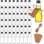 Haishell 48 Pack Mini Liquor Bottles 50ml/1.7oz Plastic Alcohol Bottles with Black Lids Miniature Reusable Empty Shot Spirit Bottle for Wedding Travel Party Wine Juice