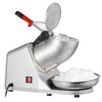 AZHARI Electric Ice Crusher Machine | Ice Gola Maker | Dish Gola Machine Home | Ice Shaver Prevent Splash Electric 3 Blades Snow Cone Maker Stainless Steel Shaved Ice Machine 300W 220lbs/hr