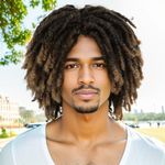 GNIMEGIL Short Dreadlocks Wig for Black Man Afro Bob Ombre Light Brown Crochet Twist Hair Braided Wig Natural Synthetic Wig Breaking Street Dance Breathable Wig Cap