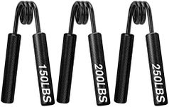 COVVY Hand Grip Strengthener Set of 3 (150, 200, 250 lbs) No Slip Heavy-Duty Finger, Wrist & Forearm Exercise Grip Strengthener for Beginners and Professionals, Arm Muscle Builder for Home Office & Gym (Black)