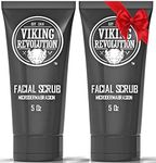 Viking Revolution Microdermabrasion Face Scrub for Men - Facial Cleanser for Skin Exfoliating, Deep Cleansing, Removing Blackheads, Acne, Ingrown Hairs - Men's Face Scrub for Pre-Shave (2 Pack)