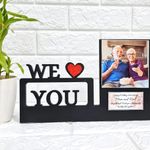 D Unique Home Decor Medium Density Fibreboard We Love You Mom And Dad Photo Frame Best Special Anniversary Gift For Parents, Tabletop, Black