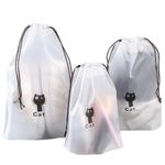 Pristu Shoe Bag Cover for Shoe Storage & Travelling Drawstring Bags Waterproof, White (6)