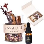 Lavault Scented Diffuser - Glass Jar with Dried Herbs and Flower - Reed Diffuser Set - Long-Lasting Fragrance and Relaxing - Bathroom Fragrance Diffuser - Zen Tea Scent