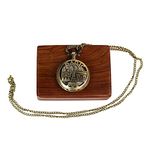 ARTVARKO Locket Pocket Watch with Wooden Box Long Chain Roman Numbers for Women Men Unisex.