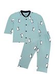 3BROS Baby's Cotton Pajama Set Printed Night Suit Pack Of 2 (Fs6004_Light Green_12 Months-18 Months)