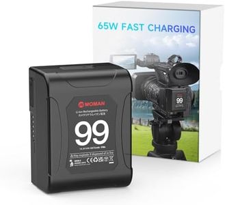 Moman V Mount Battery, Power 99 Mini V Lock Batterys 99Wh 6875mAh 14.4V with 2×D-TAP/USB-C/BP Output, for Sony Canon Camera BMPCC 4k 6k Camcorder DSLR LED Light Laptop, Vmount-Micro-Dtap-Mini-Battery
