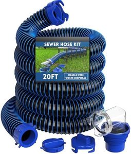DUMPMAN RV Sewer Hose 20 Ft, Sewer Hose for RV Camper, RV Sewer Hose Kit with Swivel Fitting - Includes 90 Degree Clear View Sewer Adapter, and 2 Storage Caps