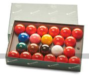 Aramith Standard Full-size Snooker Balls (2 and 1/16 inch, 52.5mm, with 15 reds)