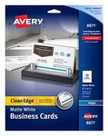 8871 Avery Matte White Clean Edge Business Cards 2"X3.5" 200/Pkg-For Inkjet Printers, Two-Side Printable