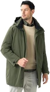 Hudson Wellesley Hooded Parka Jacket for Men Long Puffer Winter Coats with Multiple Pockets Two-Way Zipper Water-Repellent Windproof Rosin Size S
