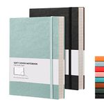 RETTACY B5 College Ruled Notebook 2 Pack - Softcover Composition Notebooks 408 Numbered Pages for Writing, 100gsm Lined Paper, for Women Men Work School, 19 x 25 cm - Black GrayBlue