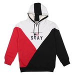 Alan Jones Clothing Boys Cotton Blend Hooded Neck Regular Sweatshirt (BOY22-SW103-RSB-6.7YRS_Red, Snow White, Black_6Years-7Years)