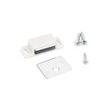 Shutter Hardware 50631-R Box of 10-15lb Single Magnetic Catch White/zinc Retail Pack.