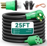 YITAHOME 50 Amp 25FT Generator Extension Cord, NEMA 14-50P/14-50R, Heavy Duty RV Power Cord with UL/ETL Listed, 125/250V 10000W, Generator Cord w/Strap, Easy Plug in Handle, and 14-50P/S250R Adapter