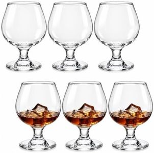 ZOOFOX 6 Pack 12 oz Snifter Glasses Short Stem Brandy Whiskey Tasting Cup