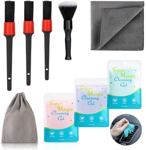 TICARVE Car Interior Detailing Cleaning Kit,Car Detailing Crevice Brush Set, Cleaning Gel, Interior and Exterior Cleaner,Accessories Tool Supplies for Car,Keyboard and Interior