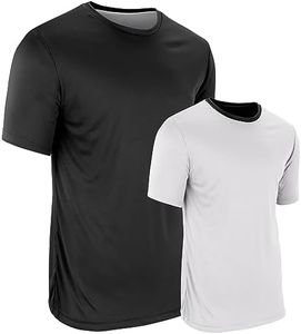 CHAMPRO Double Stock Z-Cloth Dri Gear Reversible Tee, Adult Medium, Black,White