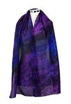 Purple blue silk scarf for women Night In Venice Handmade silk scarf blue purple black Self presents for ladies Christmas purple gifts for women