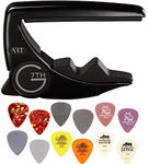 G7th Performance 3 ART Capo - 6 String, Satin Black - Bundled with Dunlop Variety Pick Pack