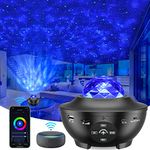 Galaxy Projector, WiFi Star Projector with Alexa Google Assistant Voice Control, Waves Nebulae Star LED Night Light Projector, Remote APP Timer Music Player Ceiling Projector for Kids Adult Bedroom