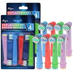 Replacement Toothbrush Heads for Oral B Braun Electric Toothbrush- 8 Pk of Kids Colorful Brush Heads Compatible With Oralb- Soft Bristles, Small Heads, Fits Pro 1000, Triumph, Clean, Kids, Cross+ More